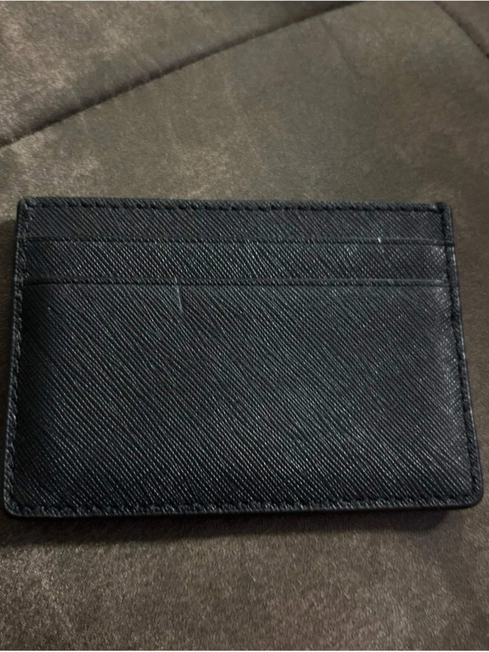 Tory Burch Black Leather Card Case with Gold Logo